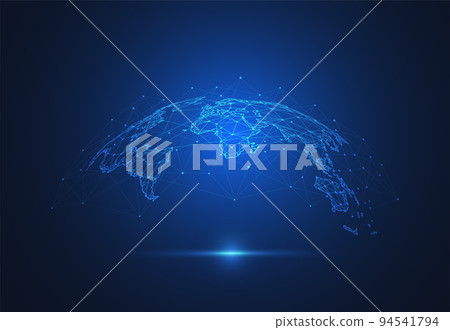 Global network connection. World map point and line composition concept of global business. Vector Illustration 94541794