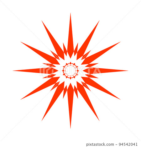 Abstract Red Geometric Icon in Star Shape. Element for Design. 94542041