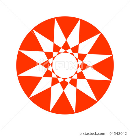 Abstract Red Geometric Icon in Circle Shape. Element for Design. Abstract Red Geometric Icon in Circle Shape. Element for Design. 94542042