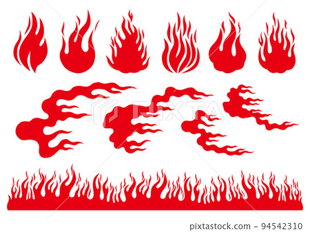 flame illustration set flame illustration set 94542310