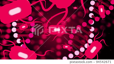 Image of dna and neuron cells on black background 94542671
