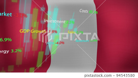Image of data processing over flag of peru 94543580