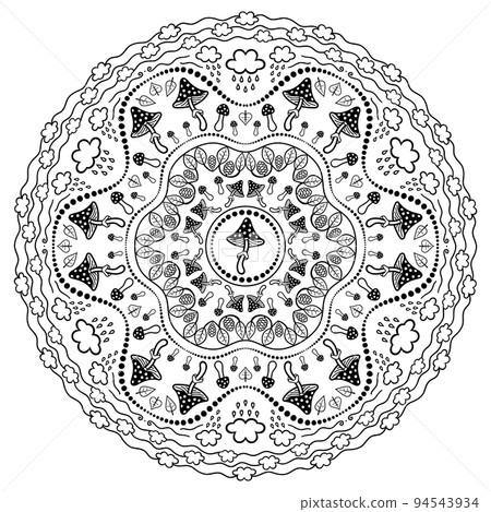 Round Mandala Amanita Round Mandala Amanita 94543934