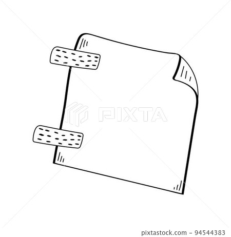 Paper empty sheet in doodle style. Sketch stikers vector illustration for notes. Doodle checklist Paper empty sheet in doodle style. Sketch stikers vector illustration for notes. Doodle checklist 94544383