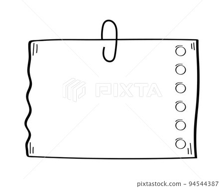 Paper empty sheet in doodle style. Sketch stikers vector illustration for notes. Doodle checklist Paper empty sheet in doodle style. Sketch stikers vector illustration for notes. Doodle checklist 94544387