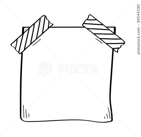 Paper empty sheet in doodle style. Sketch stikers vector illustration for notes. Doodle checklist Paper empty sheet in doodle style. Sketch stikers vector illustration for notes. Doodle checklist 94544390