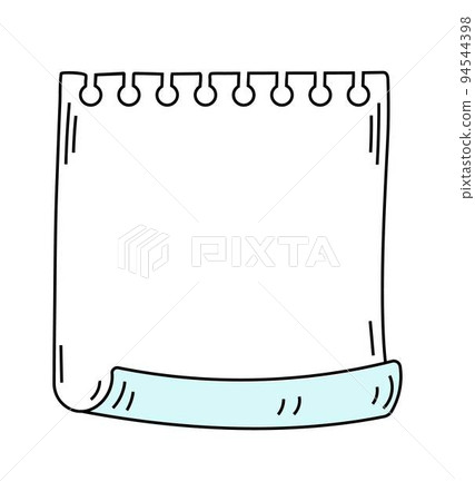 Paper empty sheet in doodle style. Sketch stikers vector illustration for notes. Doodle checklist 94544398