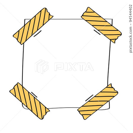 Paper empty sheet in doodle style. Sketch stikers vector illustration for notes. Doodle checklist 94544402