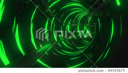 Image of tunnel with green lights moving in a seamless loop Image of tunnel with green lights moving in a seamless loop 94545675