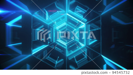 Image of glowing shapes moving in a seamless motion 94545732