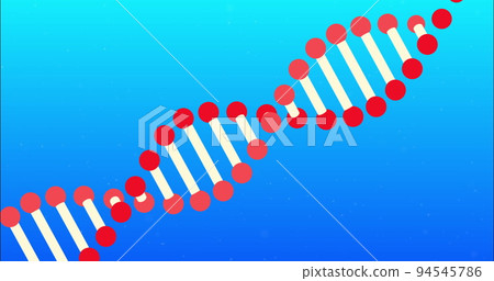 Image of DNA structure against blue background Image of DNA structure against blue background 94545786
