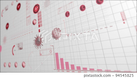 Image of coronavirus statistical data processing Image of coronavirus statistical data processing 94545825