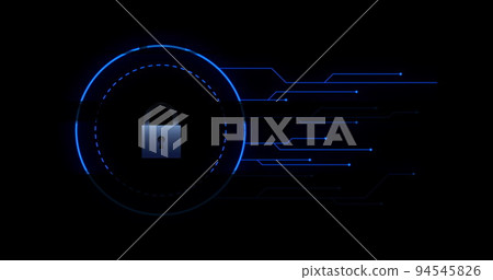 Security padlock icon over data processing against black background Security padlock icon over data processing against black background 94545826