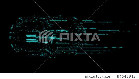 Security padlock icon over data processing against black background Security padlock icon over data processing against black background 94545912