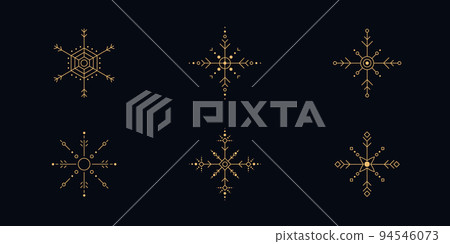 Snowflake line art. Abstract minimal boho linear symbols. Celestial mystic element. Vector line art illustration. Snowflake line art. Abstract minimal boho linear symbols. Celestial mystic element. Vector line art illustration. 94546073