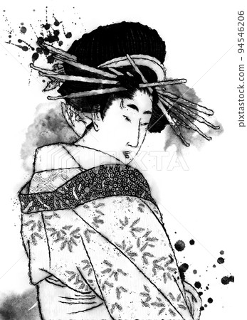 Ukiyo-e woman part 96 ink version 94546206