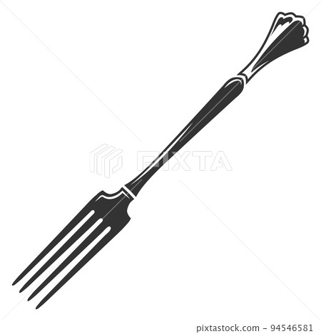 Fork black icon. Cutlery symbol. Table tool Fork black icon. Cutlery symbol. Table tool 94546581
