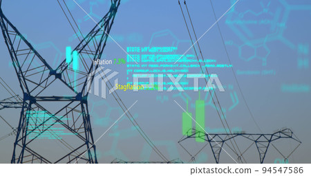 Image of data processing over pylons Image of data processing over pylons 94547586
