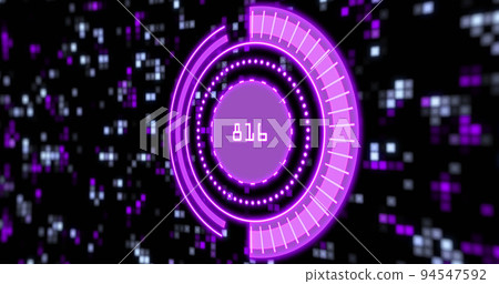 Image of scope scanning and icons over moving columns Image of scope scanning and icons over moving columns 94547592