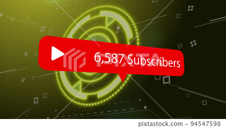 Image of subscribers growing number over scope scanning 94547598