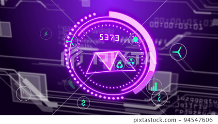 Image of scope scanning with icons over data processing 94547606