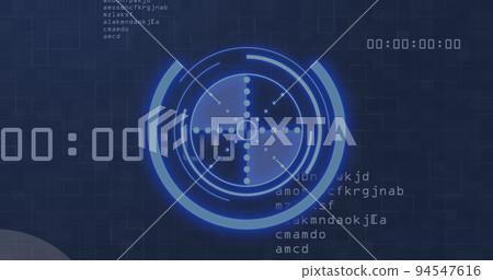 Image of scope scanning and icons over data processing 94547616