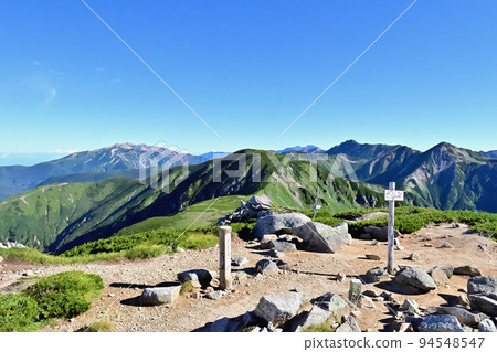 Mt. Mitsumata Renge, Mt. Yakushi, Mt. Washiba, Mt. Suisho, seen from the summit of Mt. Mt. Mitsumata Renge, Mt. Yakushi, Mt. Washiba, Mt. Suisho, seen from the summit of Mt. 94548547
