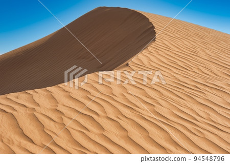 Sahara desert dunes and clear blue sky 94548796