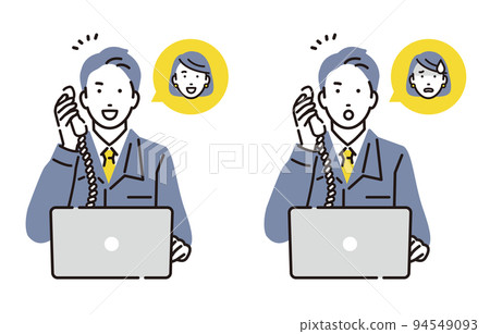 一名身著工作服的男子接到電話詢問 94549093