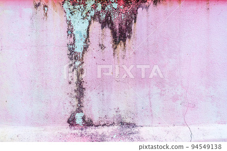 Old pink concrete wall texture with stains for the background. High resolution, retouched, old concrete walls with pastel colors. Background and old pink wall texture. Pink old wall background. 94549138