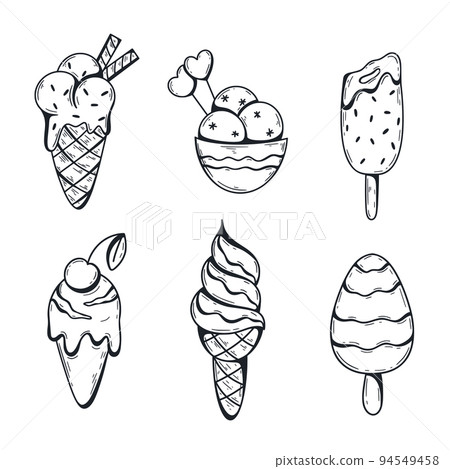 Ice cream sketch set Ice cream sketch set 94549458