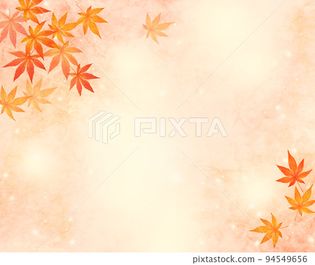 Beautiful maple - Japanese paper wallpaper - Autumn image background material frame 94549656
