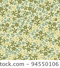 Green wild and free floral meadow ditsy on light vector seamless pattern background. Great for all prints and uses 94550106