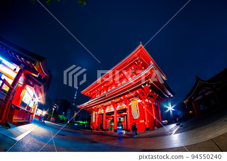 Tokyo Sensoji Temple and Sky Tree night view Tokyo Sensoji Temple and Sky Tree night view 94550240