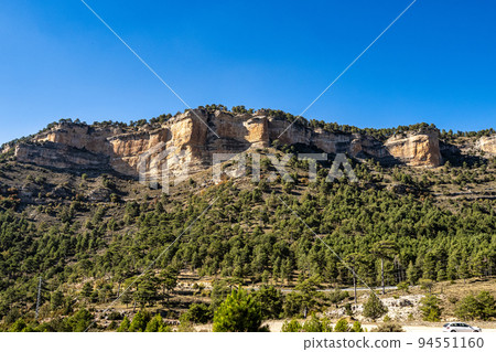 Panoramic view of the Serrania de Cuenca at Una in Spain. Hiking trails La Raya and El Escaleron in Una Panoramic view of the Serrania de Cuenca at Una in Spain. Hiking trails La Raya and El Escaleron in Una 94551160
