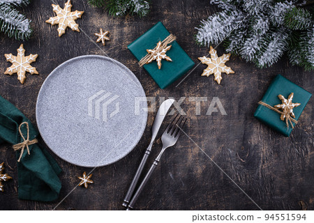 Christmas and New year table setting Christmas and New year table setting 94551594