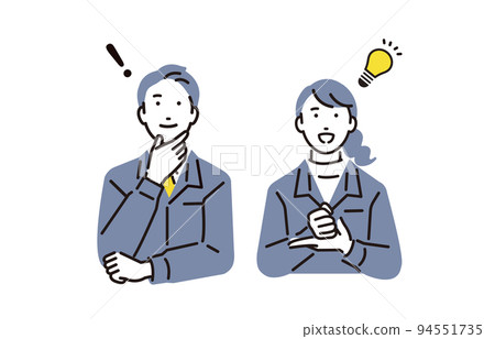 Men and women in work clothes to solve problems 94551735