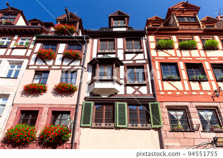 Historical part of the old town of Nuremberg, Franconia, Germany. 94551755