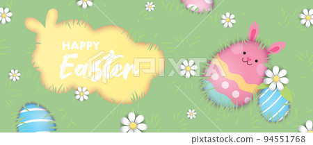 Easter eggs in a garden grass vector 94551768