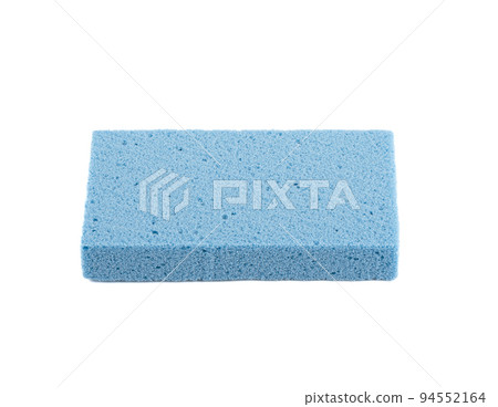 Bar of blue pumice foot scrubber isolated on white background. 94552164