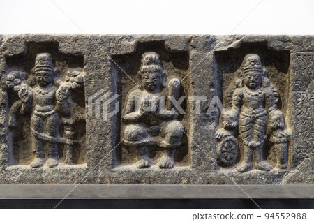 Surya, Siva Lakulisa and Vishnu, 26th regnal year of Dharmapala, ca. 770-810 C.E. found in Bodhgaya, Bihar now exposed in the Indian Museum Kolkata, West Bengal, India Surya, Siva Lakulisa and Vishnu, 26th regnal year of Dharmapala, ca. 770-810 C.E. found in Bodhgaya, Bihar now exposed in the Indian Museum Kolkata, West Bengal, India 94552988