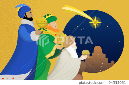 The Three Wise Men offering gifts in Bethlehem 94553061