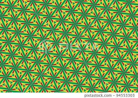 Simple geometric pattern in the colors of the national flag of Guyana 94553303