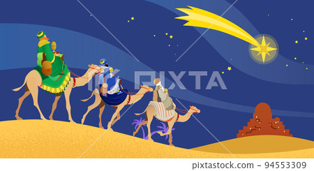 Three Wise Men on a journey to Bethlehem 94553309