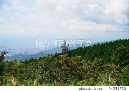 Mountain scenery and steel tower Mountain scenery and steel tower 94553780