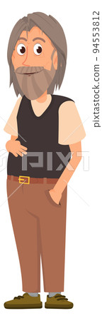Middle age man. Bearded cartoon father character 94553812