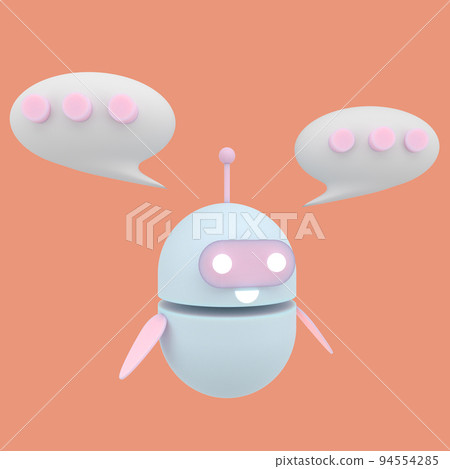 Robot chatbot icon 3d. Cute AI bot helper mascot character cartoon symbol business assistant. 3d render. Robot chatbot icon 3d. Cute AI bot helper mascot character cartoon symbol business assistant. 3d render. 94554285