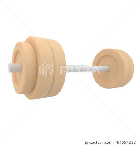 Cartoon barbell isolated on background. 3d rendering - illustration 94554288