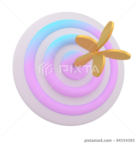 3D illustration for Success of the arrow bow to the target, business concept with 3d darts. 3D illustration for Success of the arrow bow to the target, business concept with 3d darts. 94554393