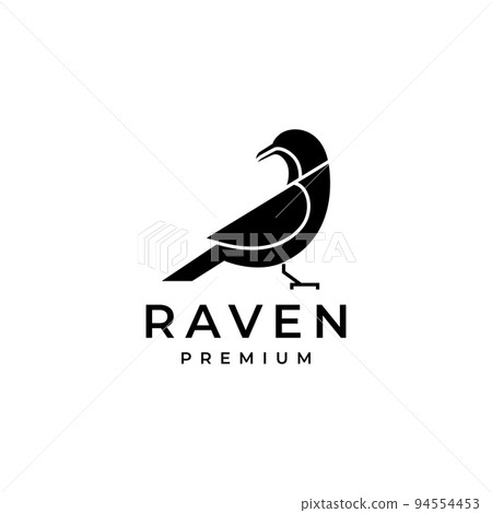 geometric raven logo design minimalist 94554453